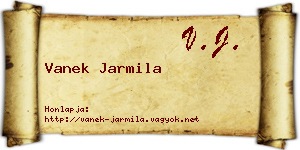 Vanek Jarmila névjegykártya
